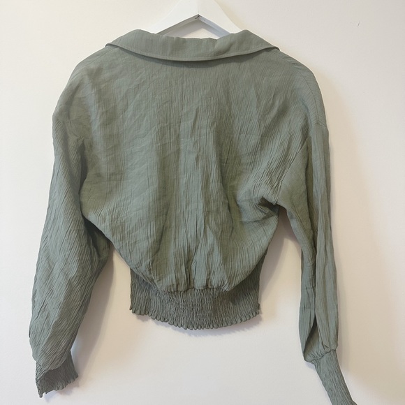⛱️ 2/20$ Zara elasticized cropped green blouse small - Picture 9 of 10